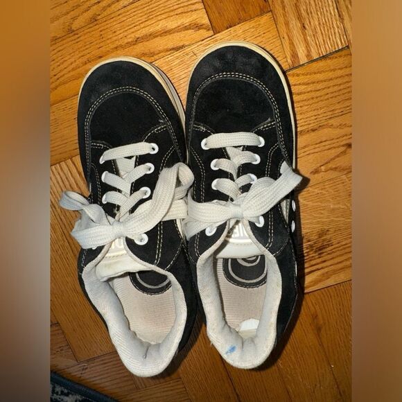 Vintage 90s Candies Platform Suede Lace Up Sneakers Black & White Size 7.5 - Picture 9 of 13